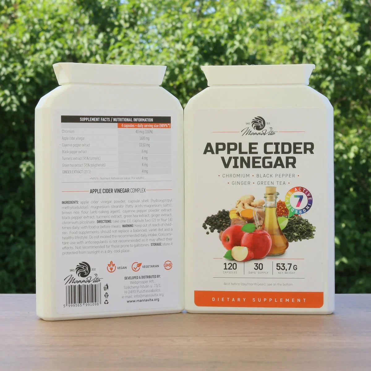 Mannavita Apple Cider Vinegar complex with Chromium • 120 capsules - Mannavita