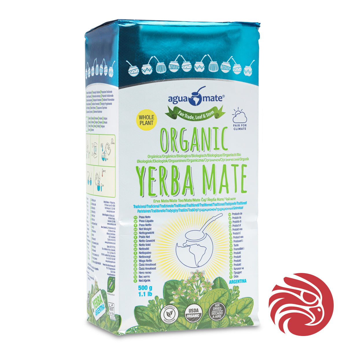 Aguamate Yerba mate orgánica • Elaborada con palo • 500 g
