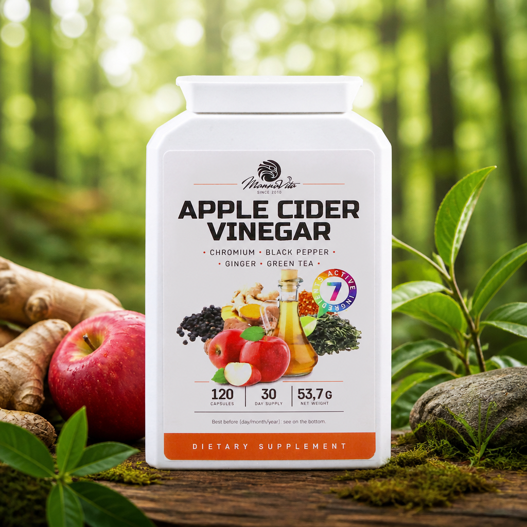 Mannavita • Complejo de vinagre de Manzana con cromo • 120 cápsulas