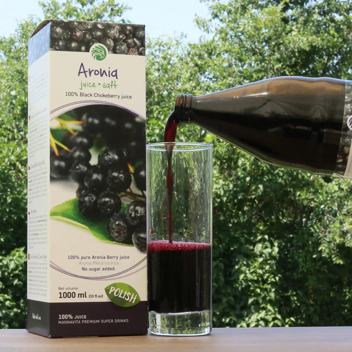 Mannavita Aronia berry 100% pure pressed juice • 1000 ml - Mannavita