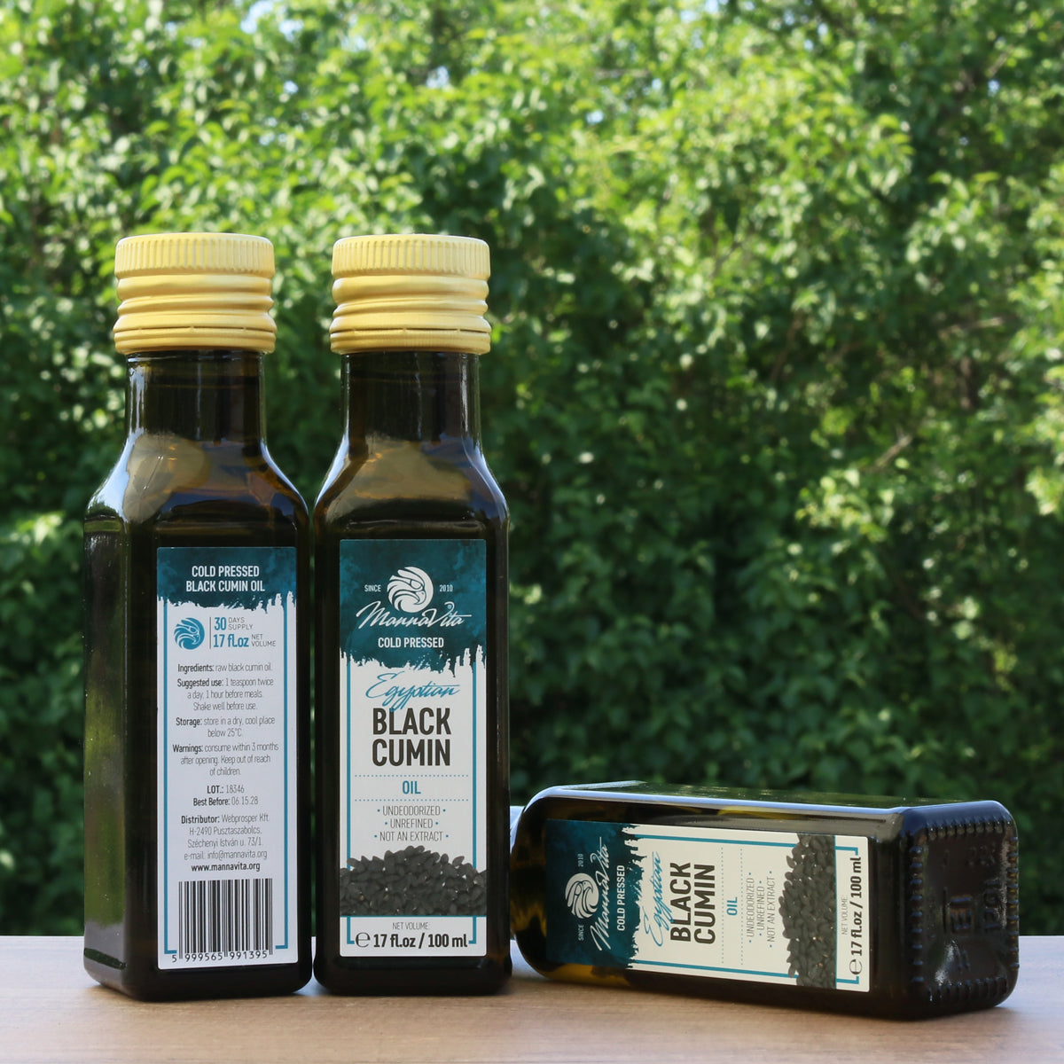 Aceite de semilla de comino negro prensado en frío Mannavita • 100 ml