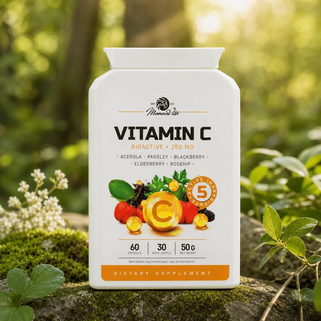 Mannavita Complejo de Vitamina C • 250 mg bioactivo • 60 cápsulas