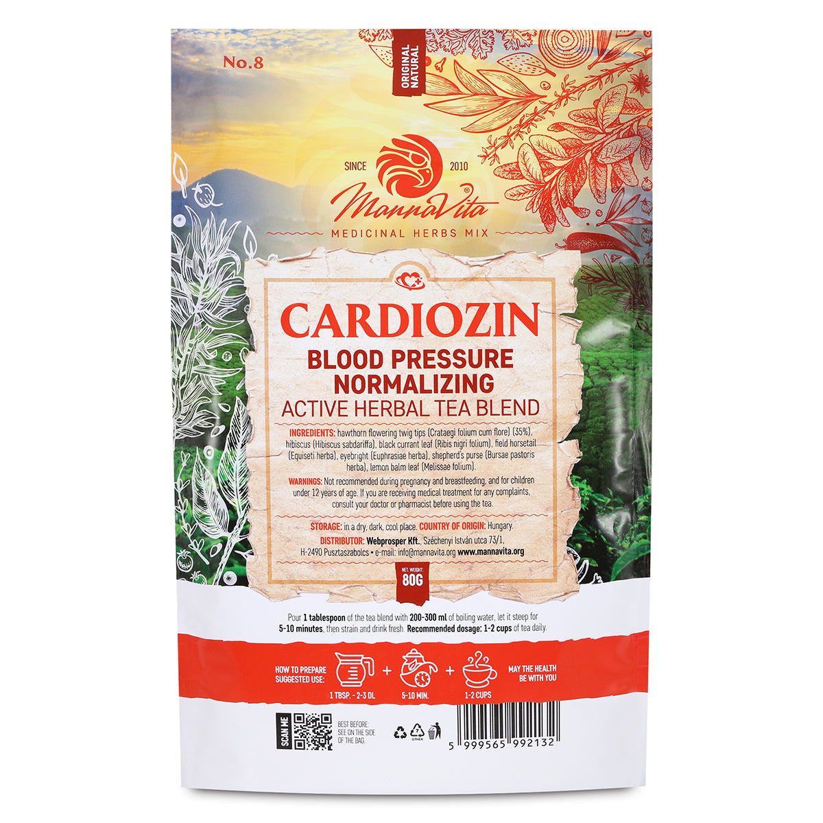 CARDIOZIN Mezcla activa de té de hierbas para normalizar la presión arterial • 80g