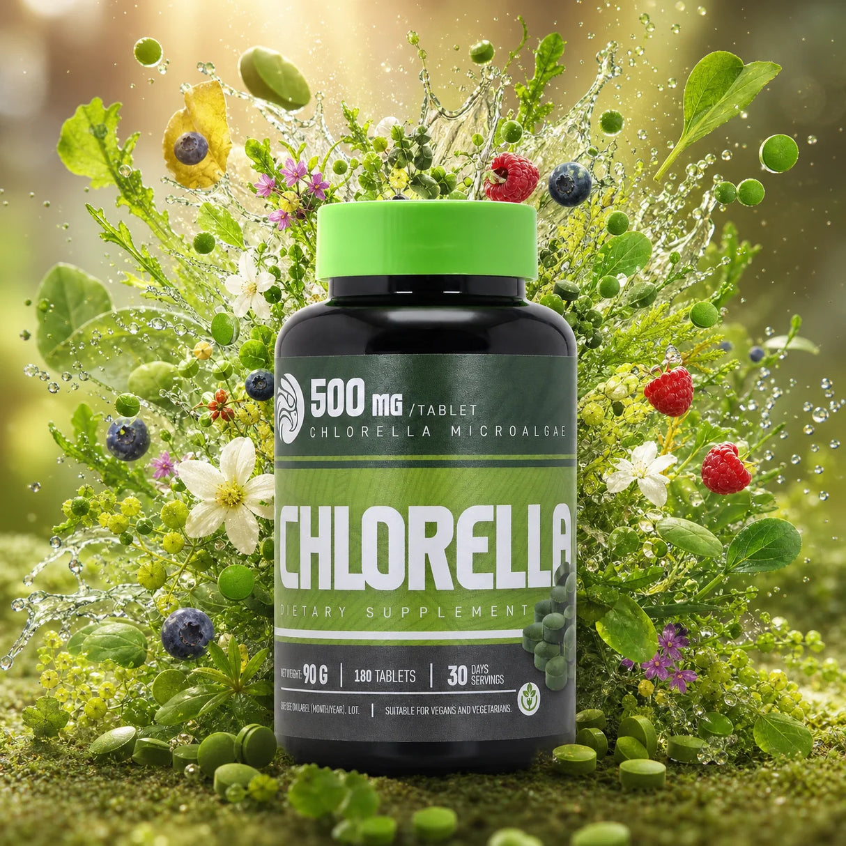 Mannavita • Tabletas de Chlorella 500 mg • 180 uds.