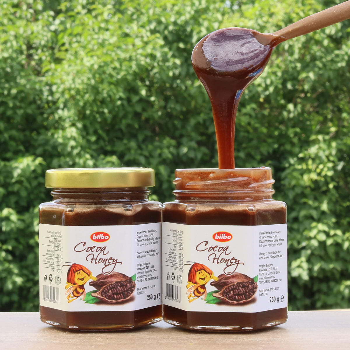 Miel de cacao crudo Bilbo • 250 g