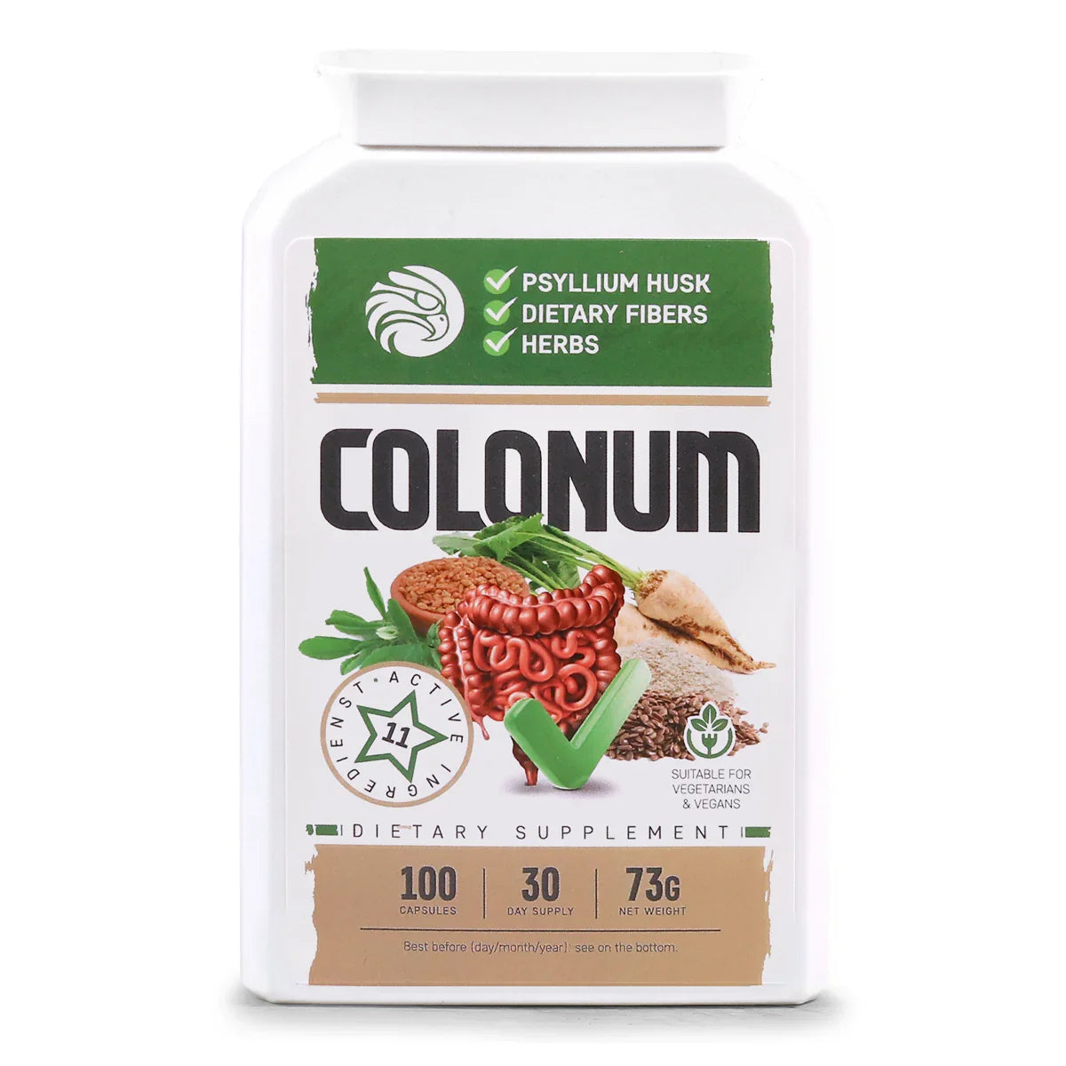 COLONUM colon cleansing & gut restore capsules • 100 capsules - Mannavita