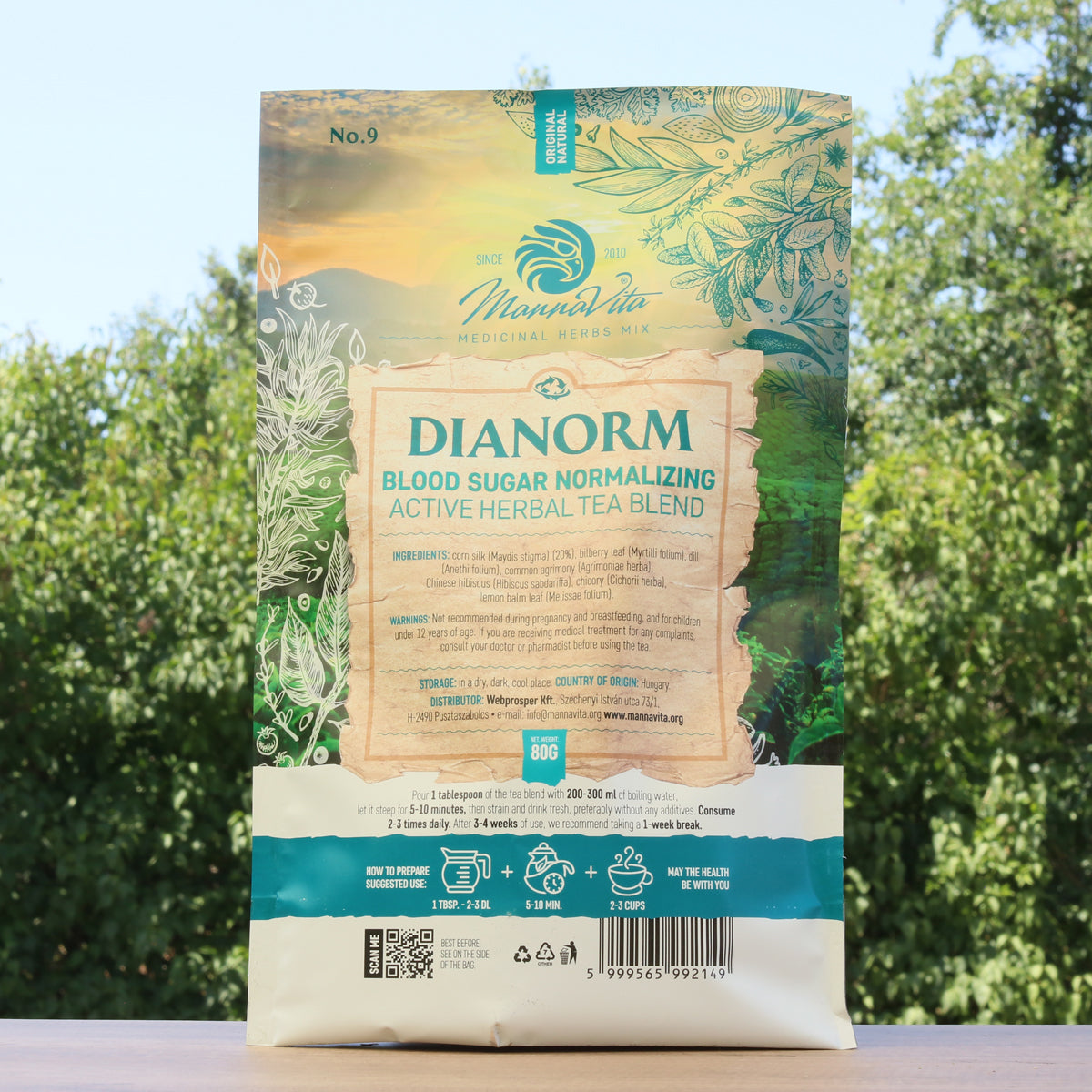 Mezcla de té de hierbas activo DIANORM para normalizar el azúcar en sangre • 80g