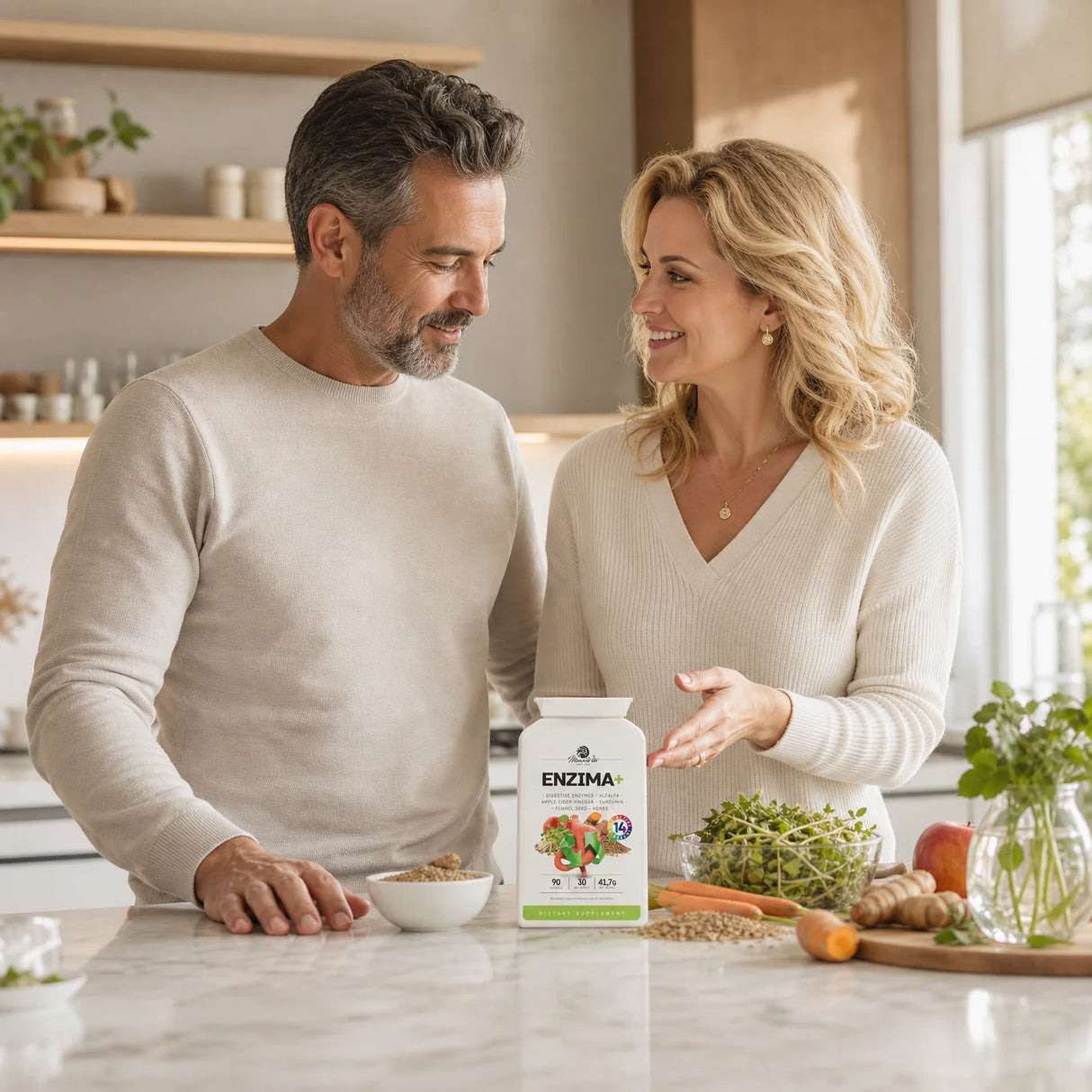 ENZIMA+ • Complejo de enzimas digestivas con Betain HCL • 90 cápsulas