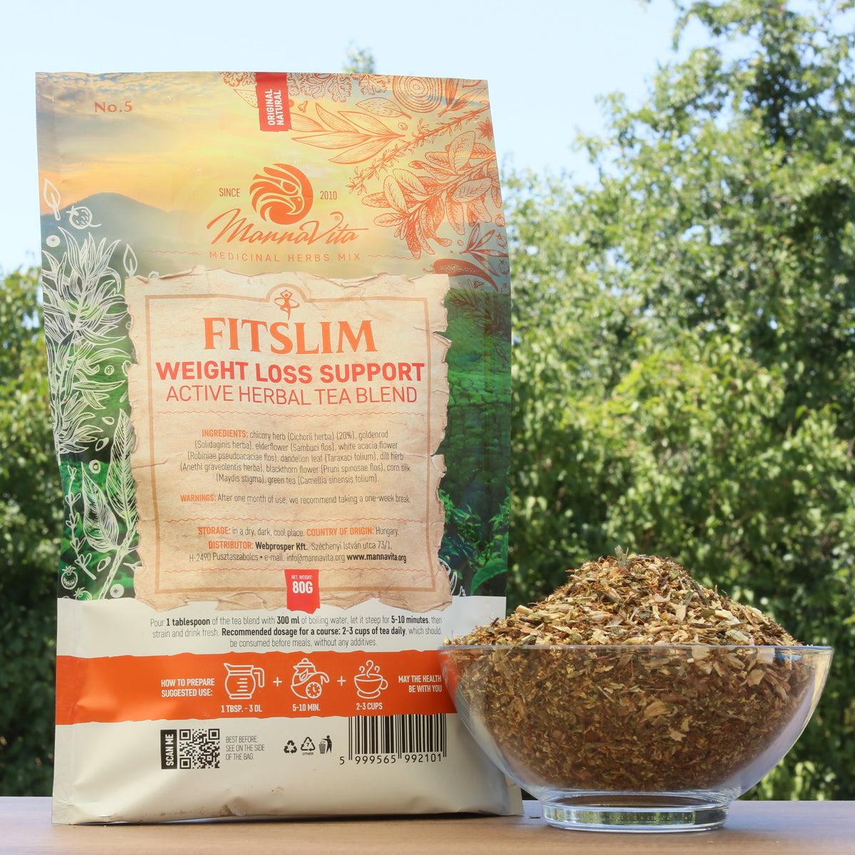 FITSLIM Mezcla activa de té de hierbas para apoyo a la pérdida de peso • 80g