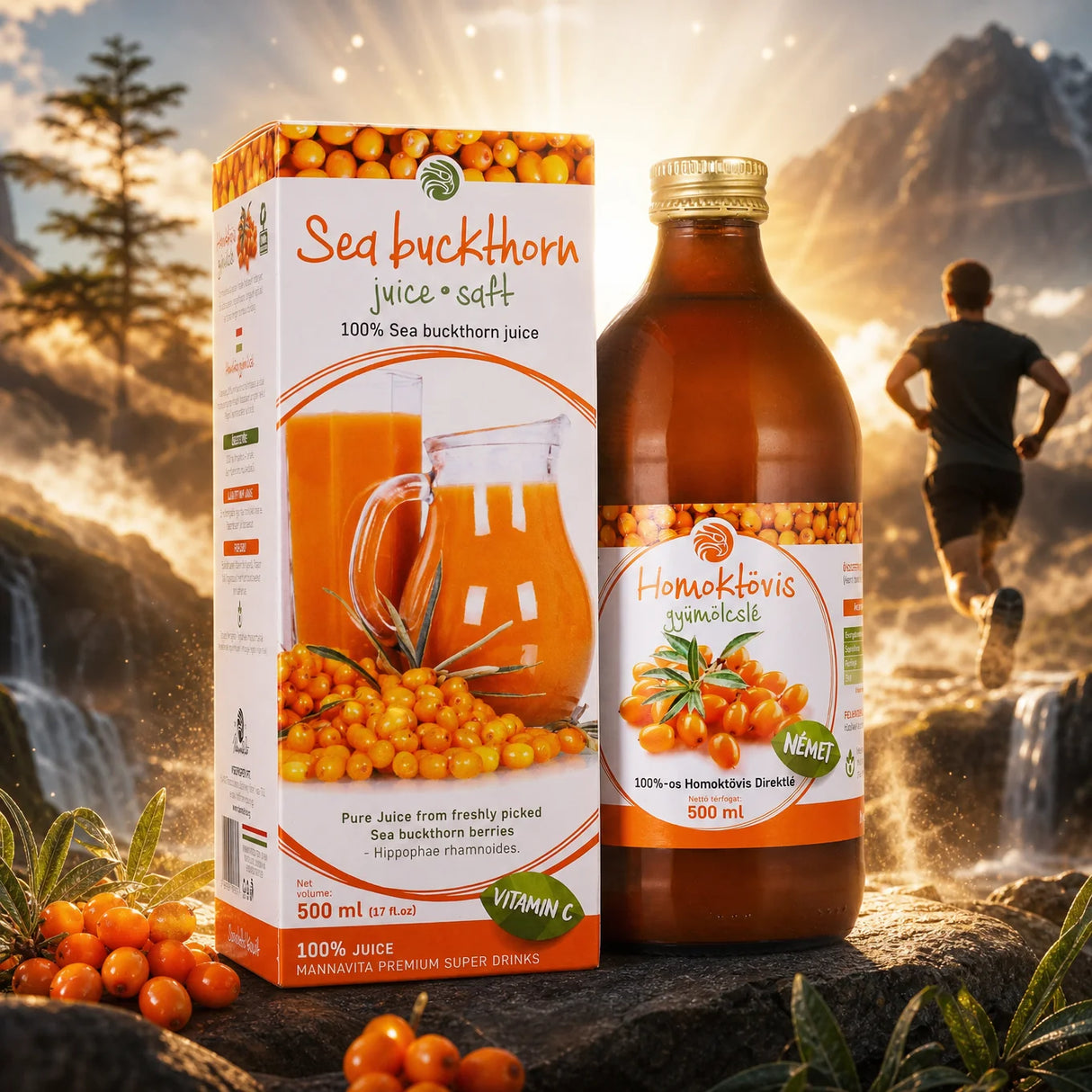 Mannavita Jugo puro, de Espino amarillo 100% prensado • 500 ml