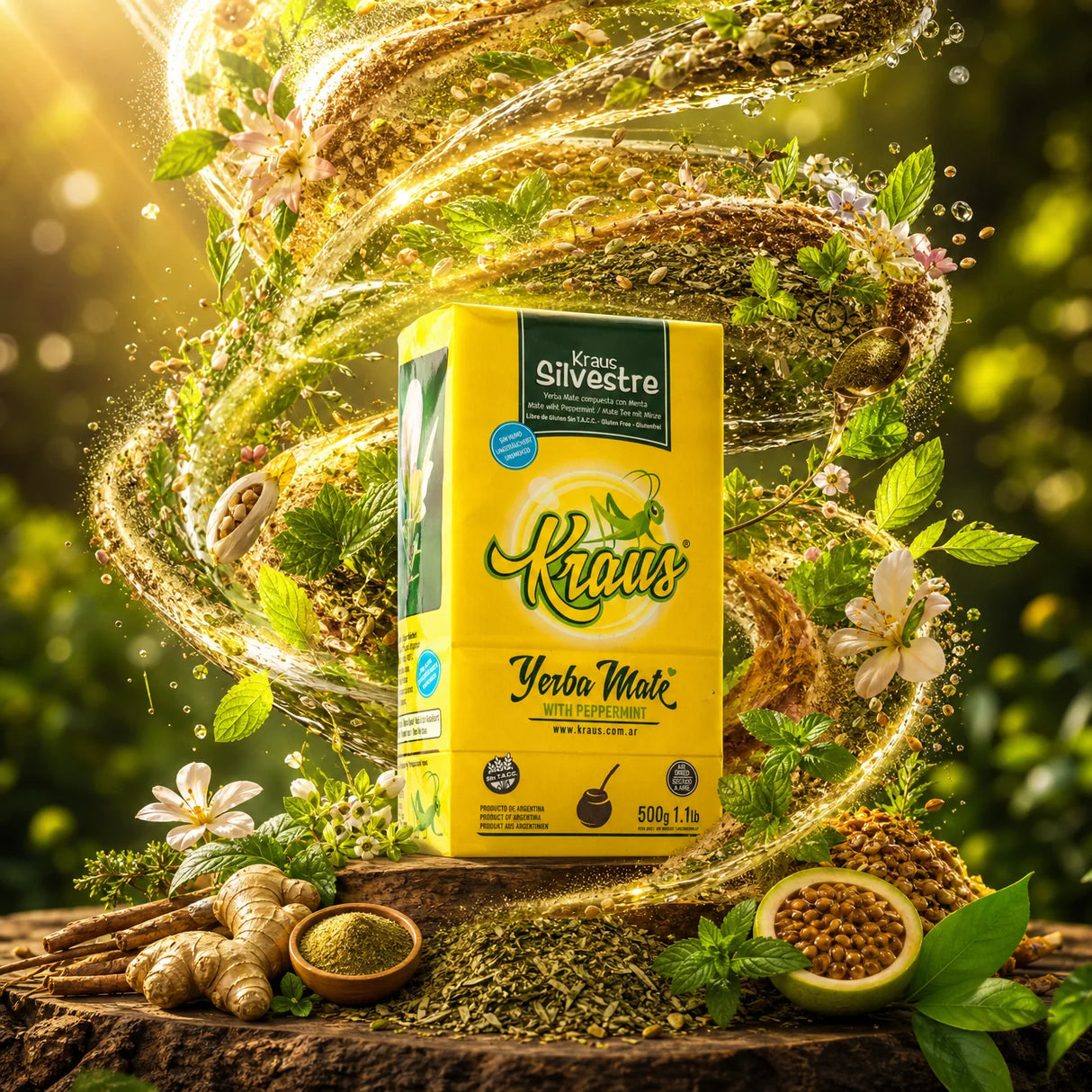 Té de yerba mate Kraus • Elaborada, con palo • 500 g