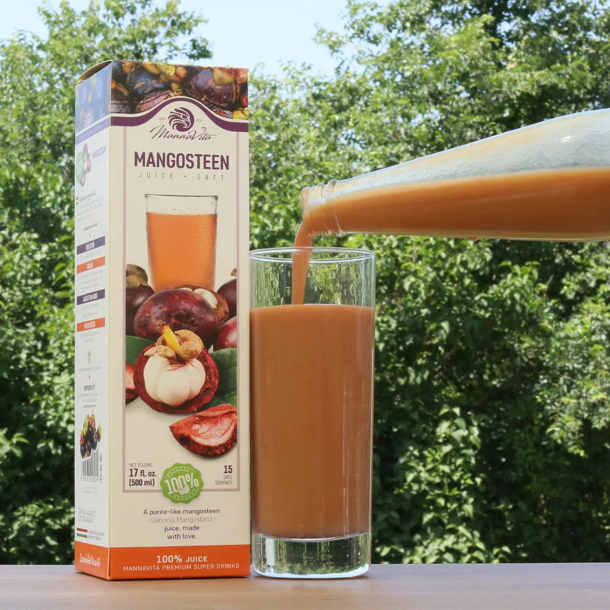 Mannavita Mangosteen 100% pure pressed purée • 500 ml - Mannavita