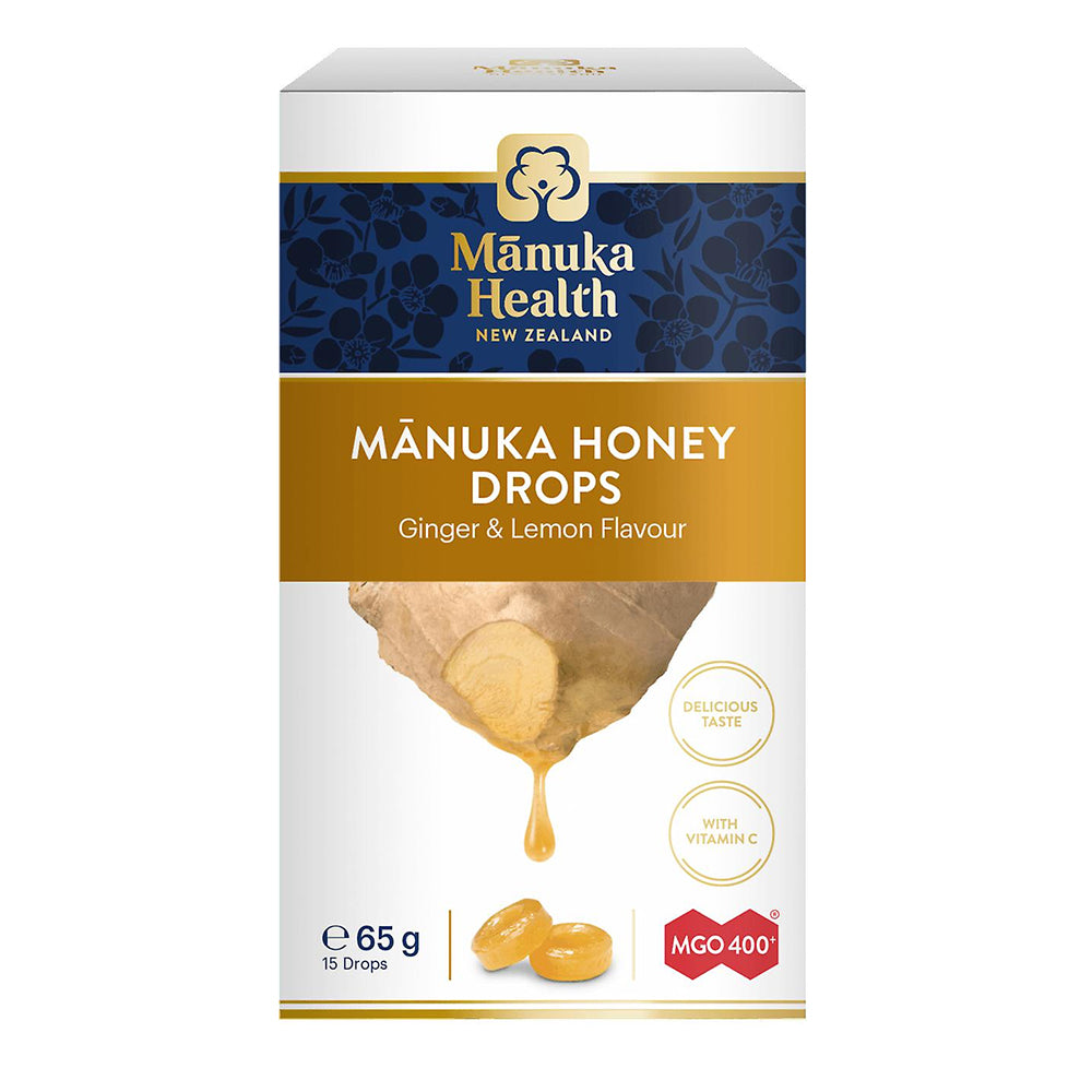 Pastillas de miel de Manuka con jengibre y limón naturales • 15 unidades.
