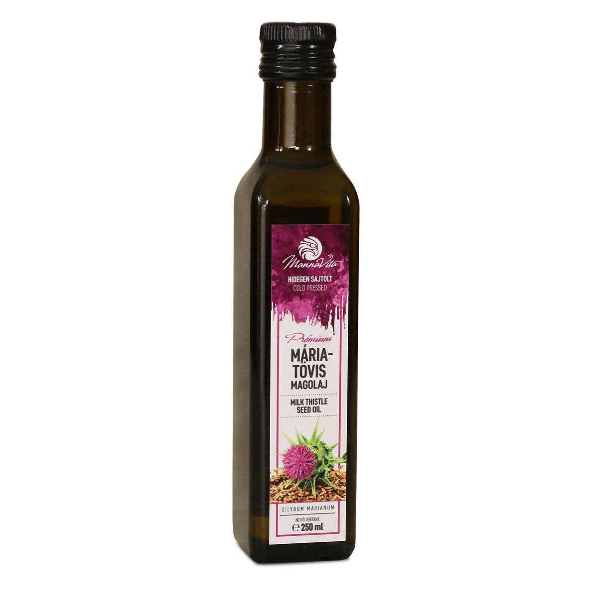 Aceite de semilla de cardo mariano húngaro prensado en frío Mannavita • 250 ml