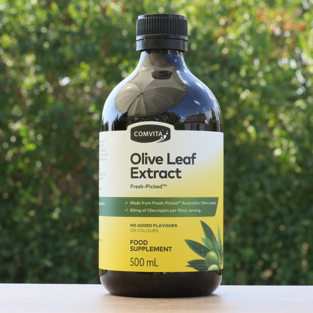 Extracto líquido de hoja de olivo Comvita • 500 ml