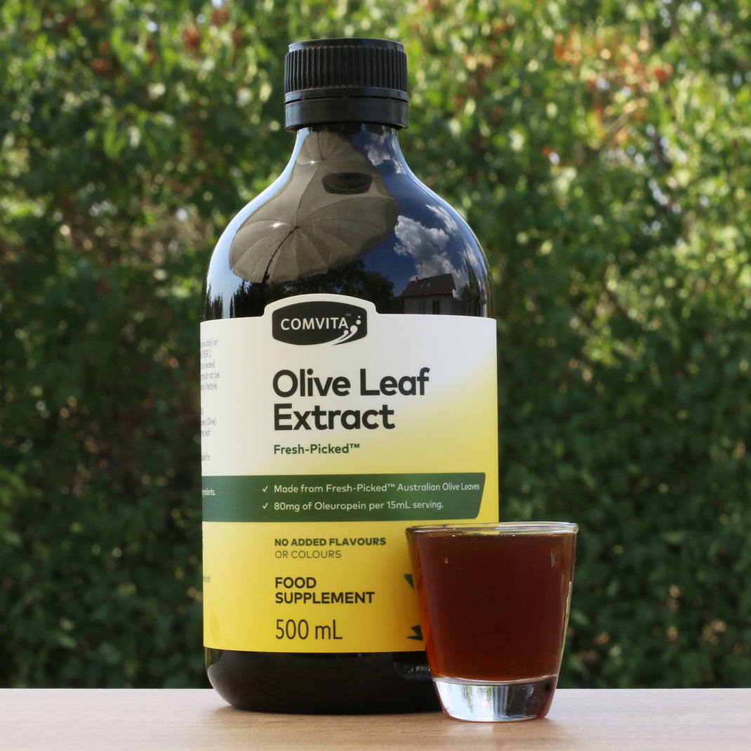 Extracto líquido de hoja de olivo Comvita • 500 ml