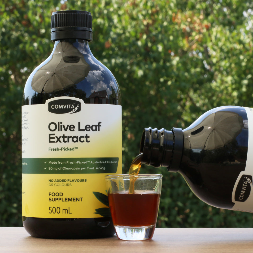 Extracto líquido de hoja de olivo Comvita • 500 ml