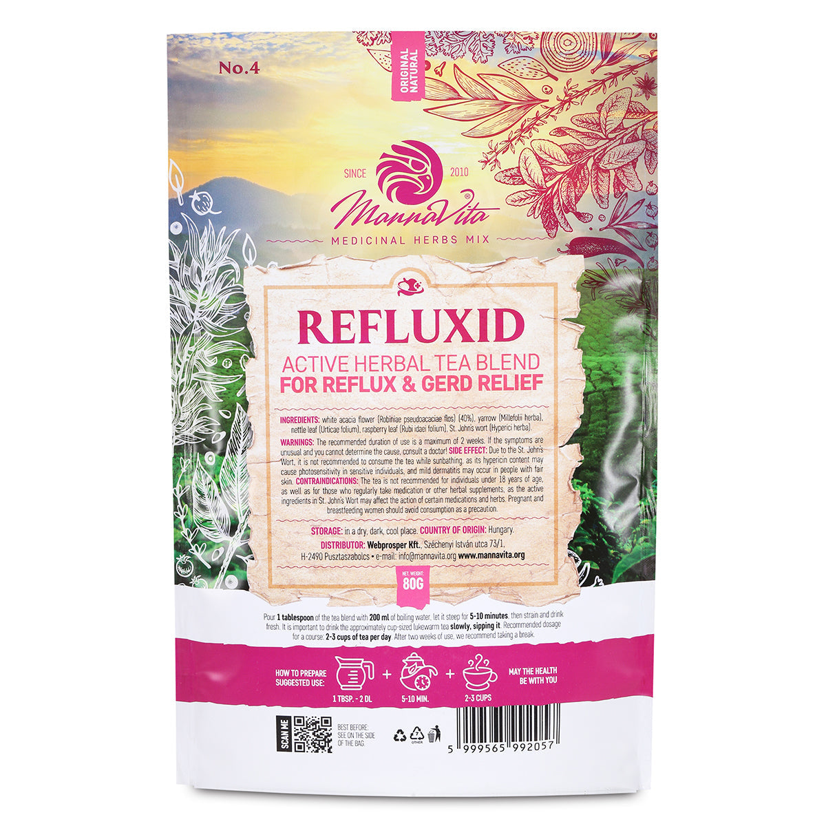 REFLUXID mezcla activa de té de hierbas para el alivio del reflujo y la ERGE • 80g