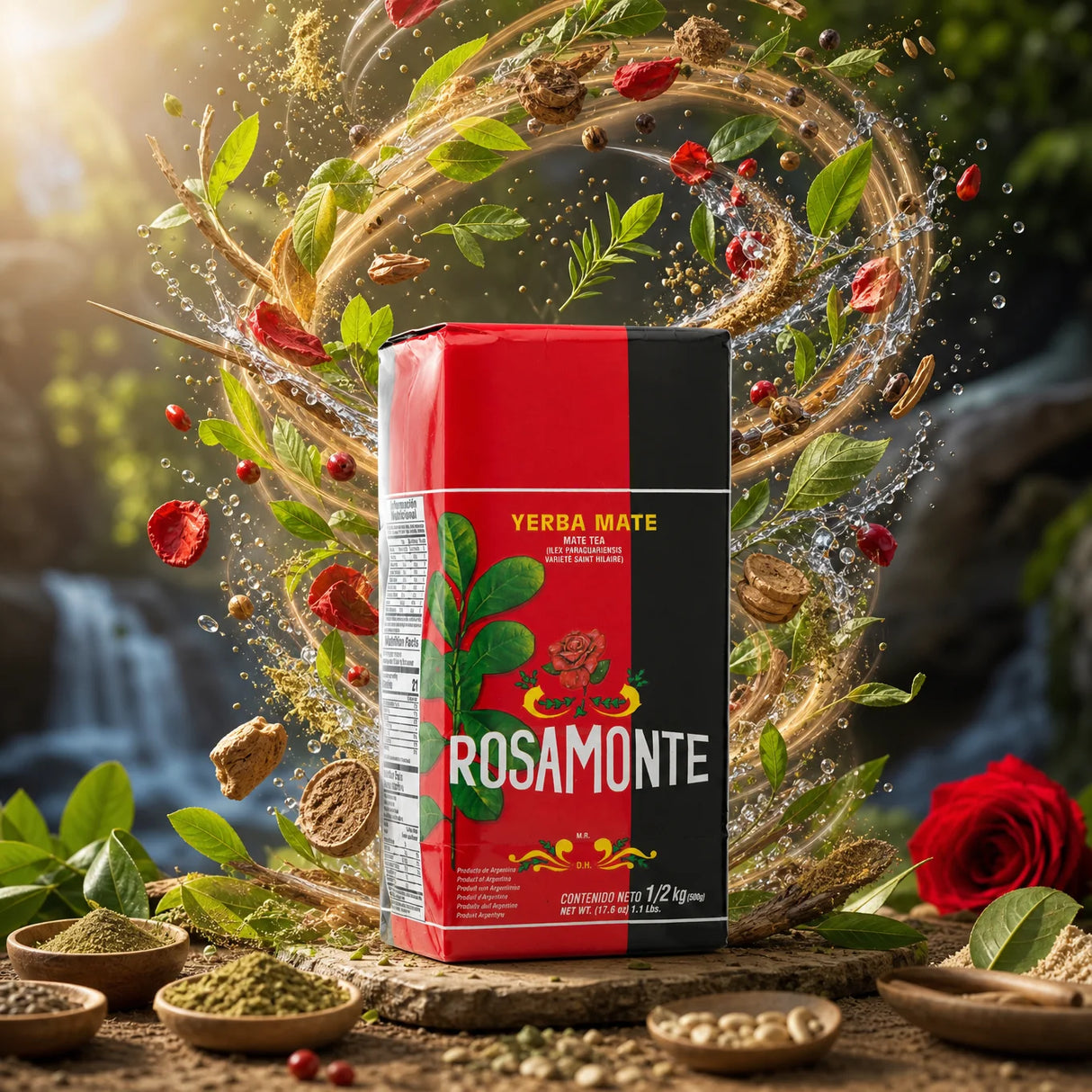 Té de yerba mate Rosamonte • Elaborada con palo • 500 g