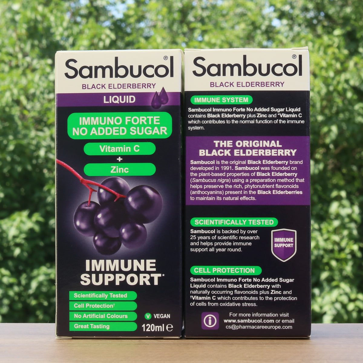 Jarabe de saúco negro Sambucol, sin azúcar • 120 ml