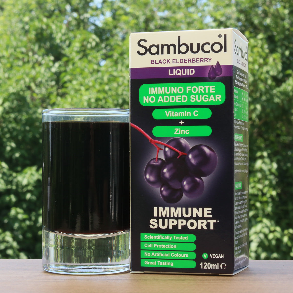 Jarabe de saúco negro Sambucol, sin azúcar • 120 ml