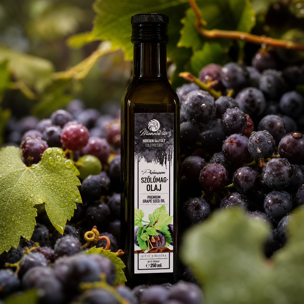Aceite de semilla de uva prensado en frío húngaro Mannavita • 250 ml