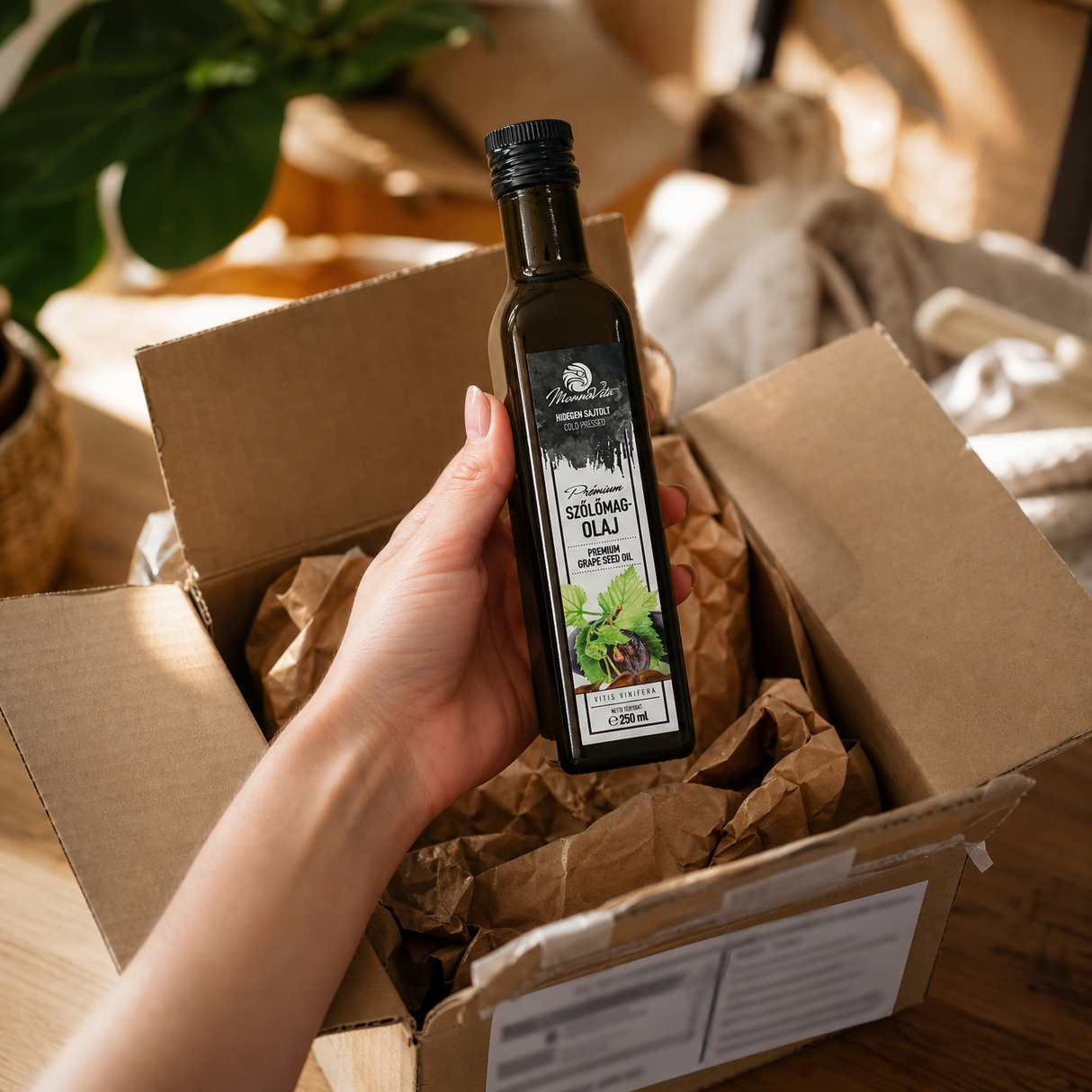 Aceite de semilla de uva prensado en frío húngaro Mannavita • 250 ml