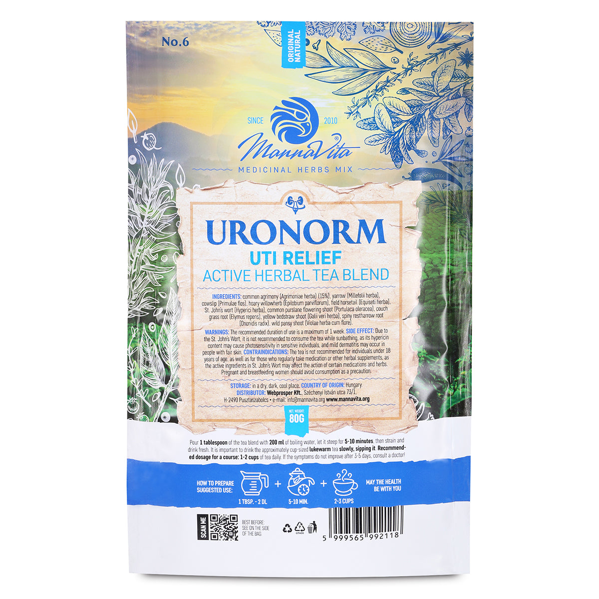 URONORM mezcla de té de hierbas activa para aliviar la ITU • 80g