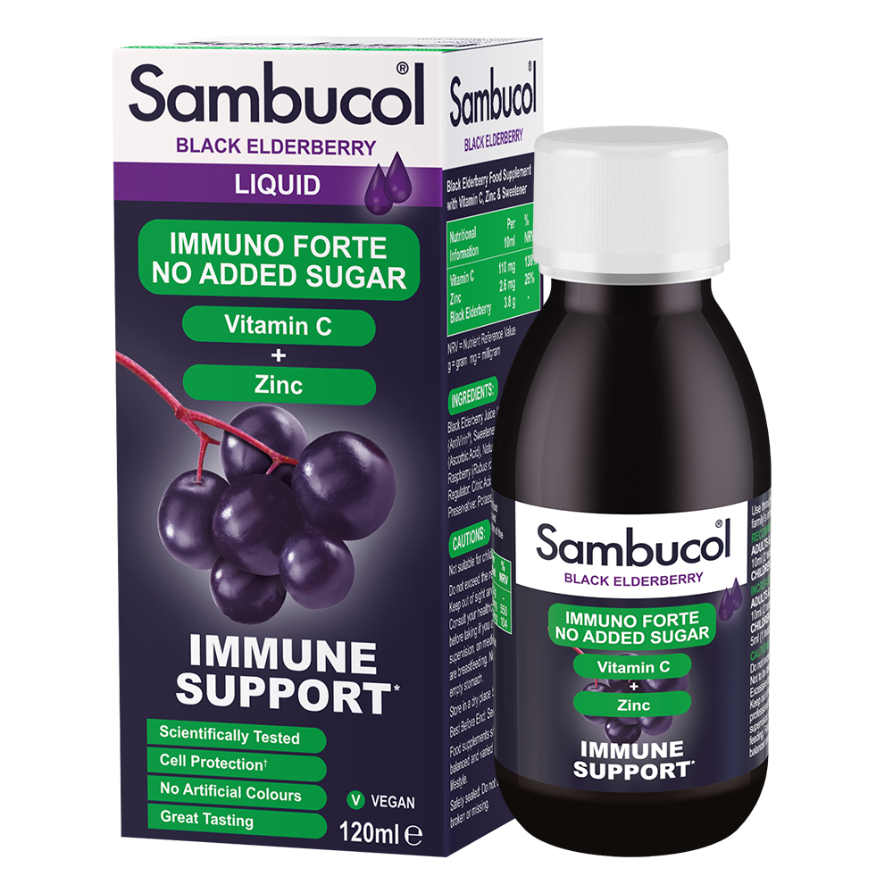 Jarabe de saúco negro Sambucol, sin azúcar • 120 ml