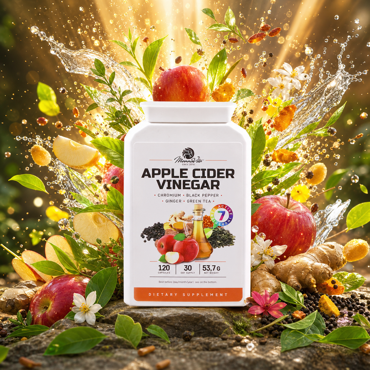 Mannavita • Complejo de vinagre de Manzana con cromo • 120 cápsulas