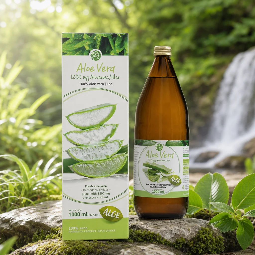 Mannavita Aloe vera 100% jugo puro prensado • 1000 ml
