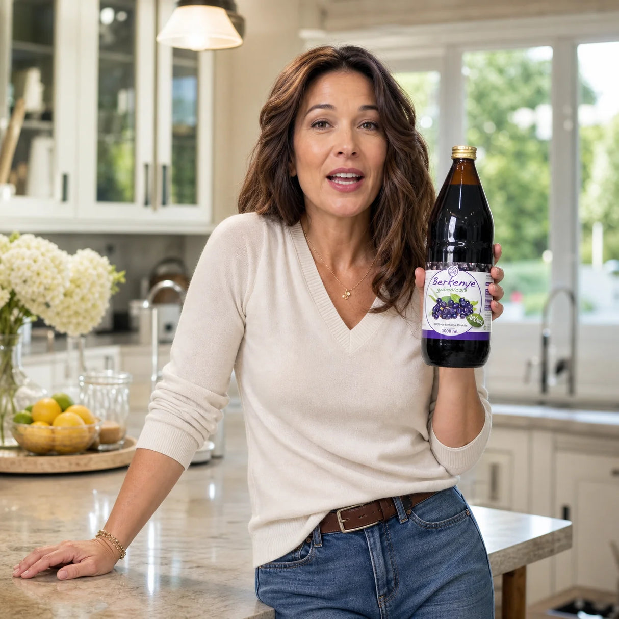 Mannavita • Jugo puro 100% prensado de bayas de Aronia • 1000 ml