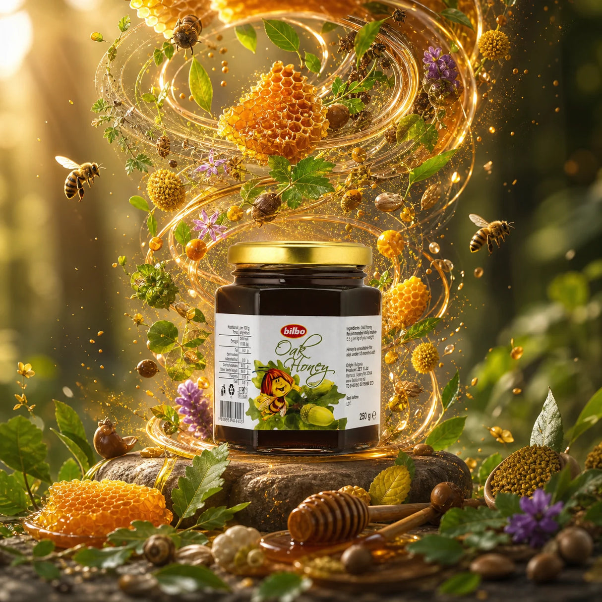 Miel de tila cruda Bilbo • 250 g