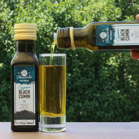 Aceite de semilla de comino negro prensado en frío Mannavita • 100 ml