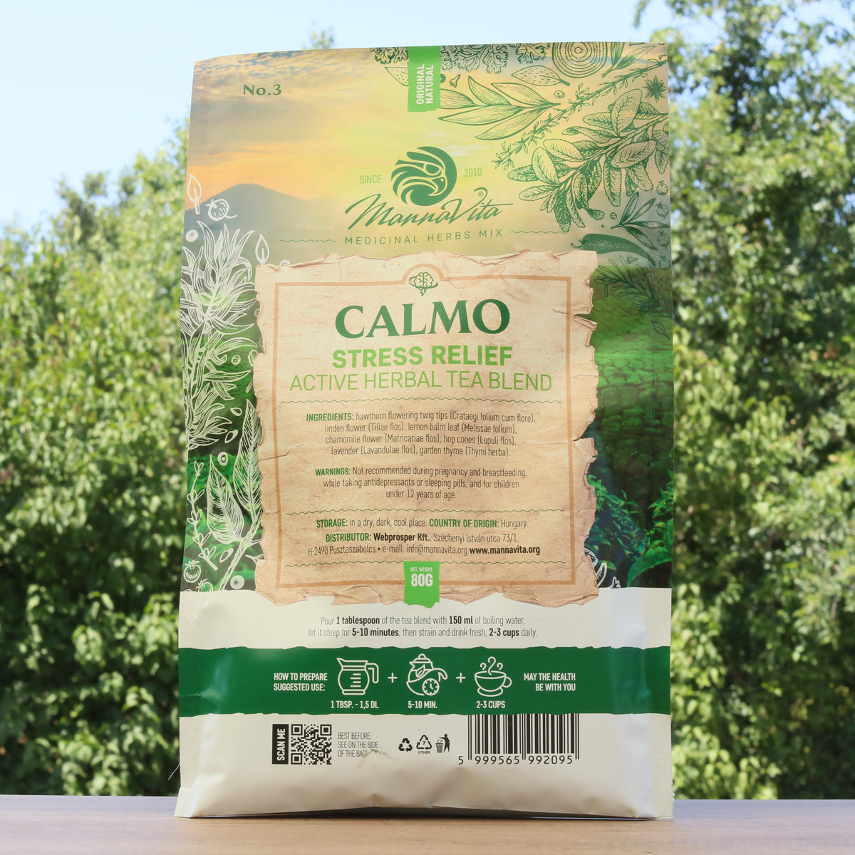 CALMO Mezcla activa de té de hierbas para aliviar el estrés • 80g