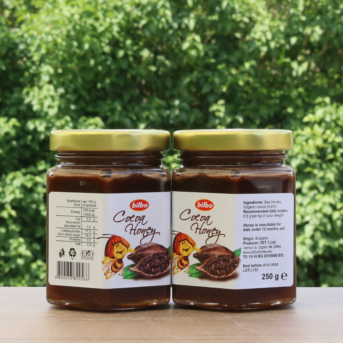 Miel de cacao crudo Bilbo • 250 g