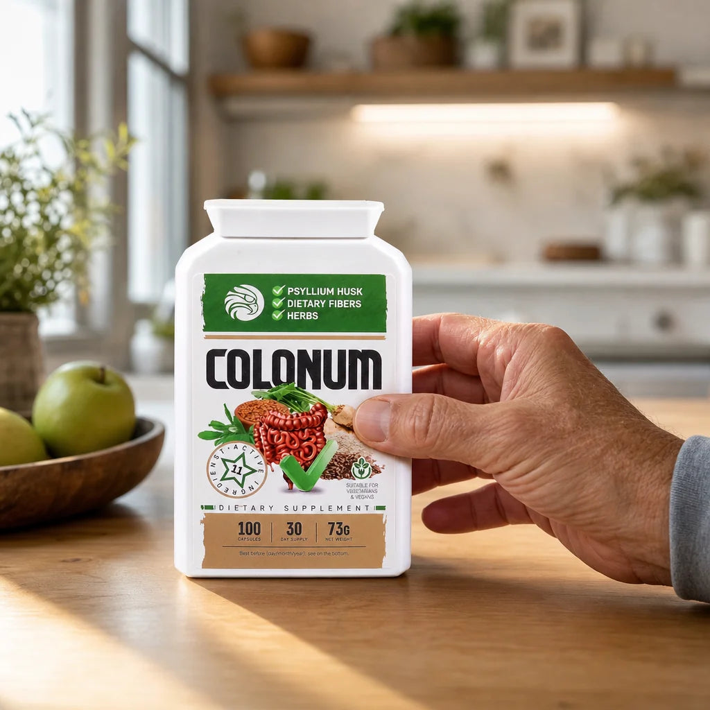 COLONUM • Cápsulas de limpieza de colon y restauración intestinal • 100 cápsulas