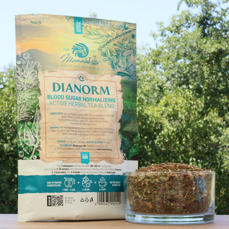 Mezcla de té de hierbas activo DIANORM para normalizar el azúcar en sangre • 80g