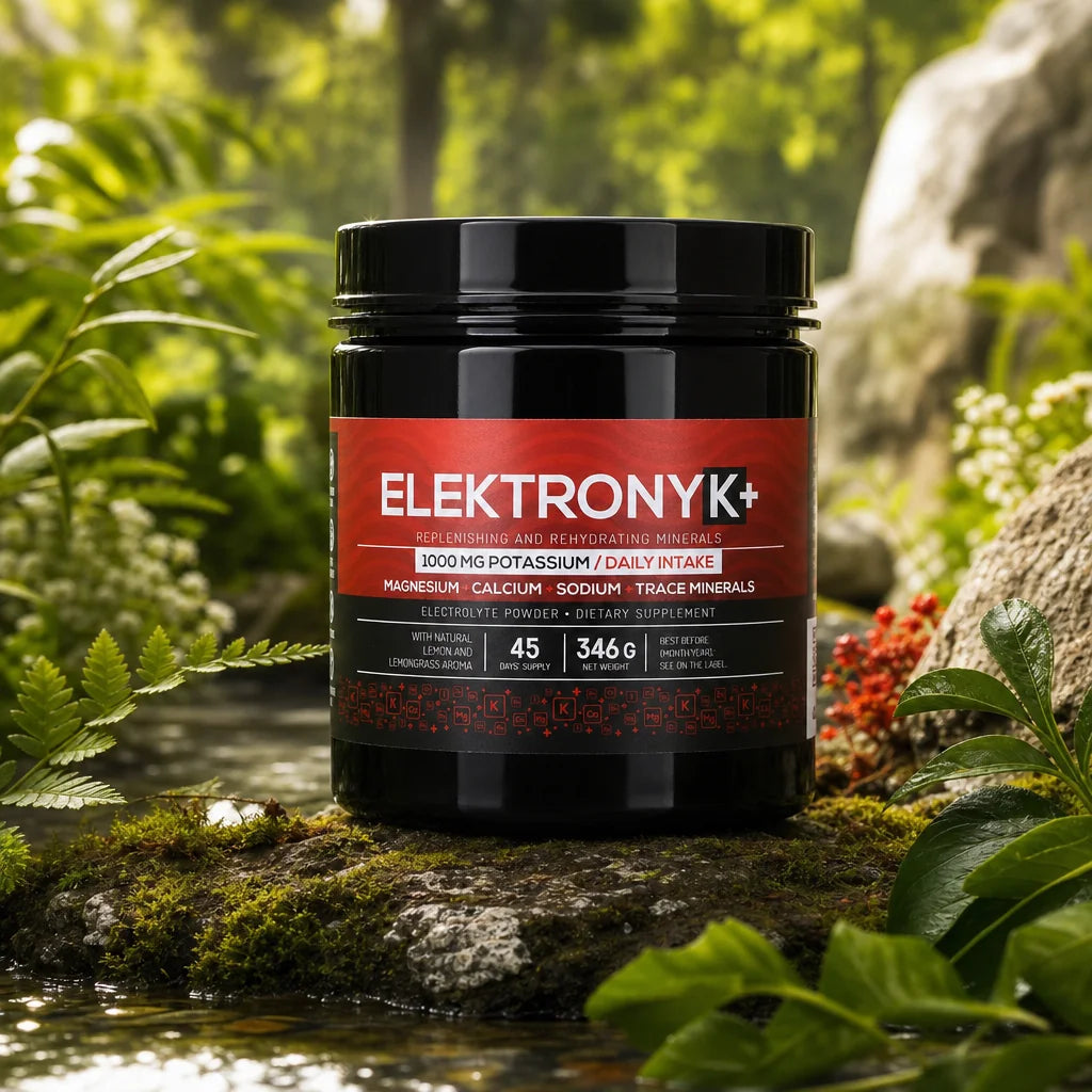 ElektronyK+ polvo de electrolitos • 1000 mg de potasio con glicina • DULCE, 402g