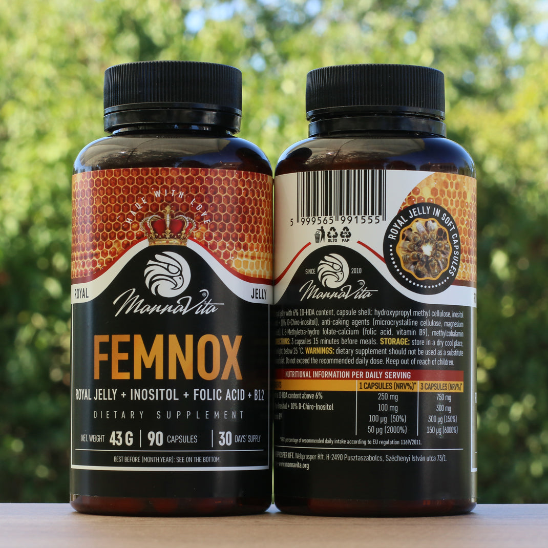 FEMNOX Jalea Real + Inositol + Ácido Fólico + complejo B12 • 90 cápsulas