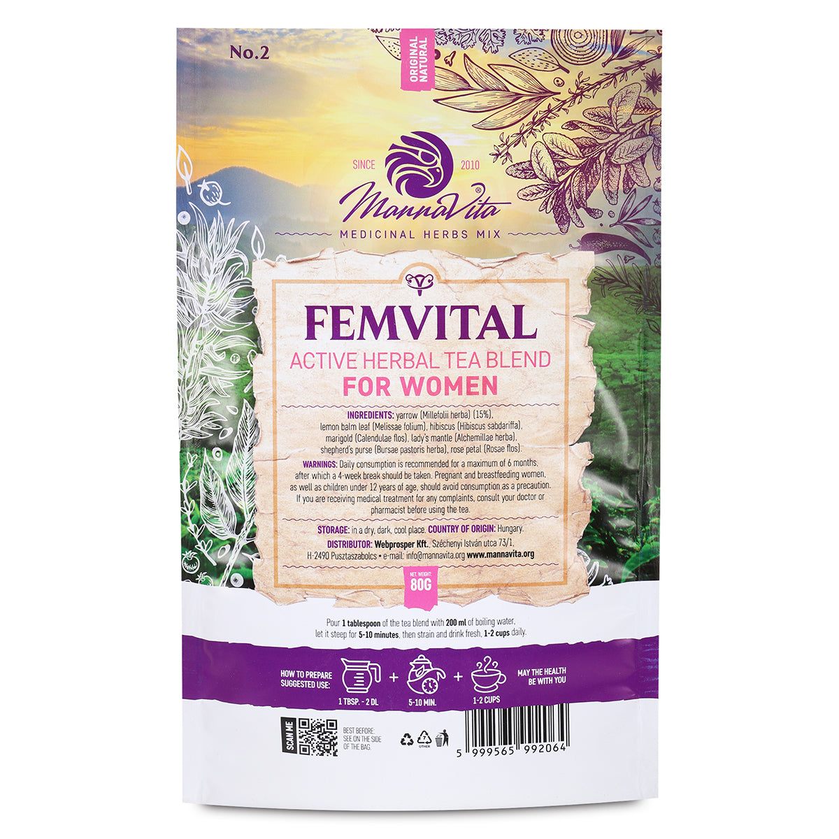 FEMVITAL mezcla activa de té de hierbas para mujeres • 80g