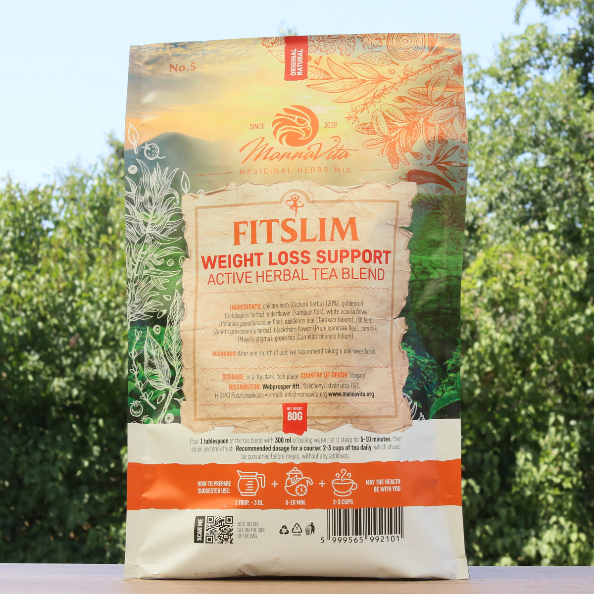 FITSLIM Mezcla activa de té de hierbas para apoyo a la pérdida de peso • 80g