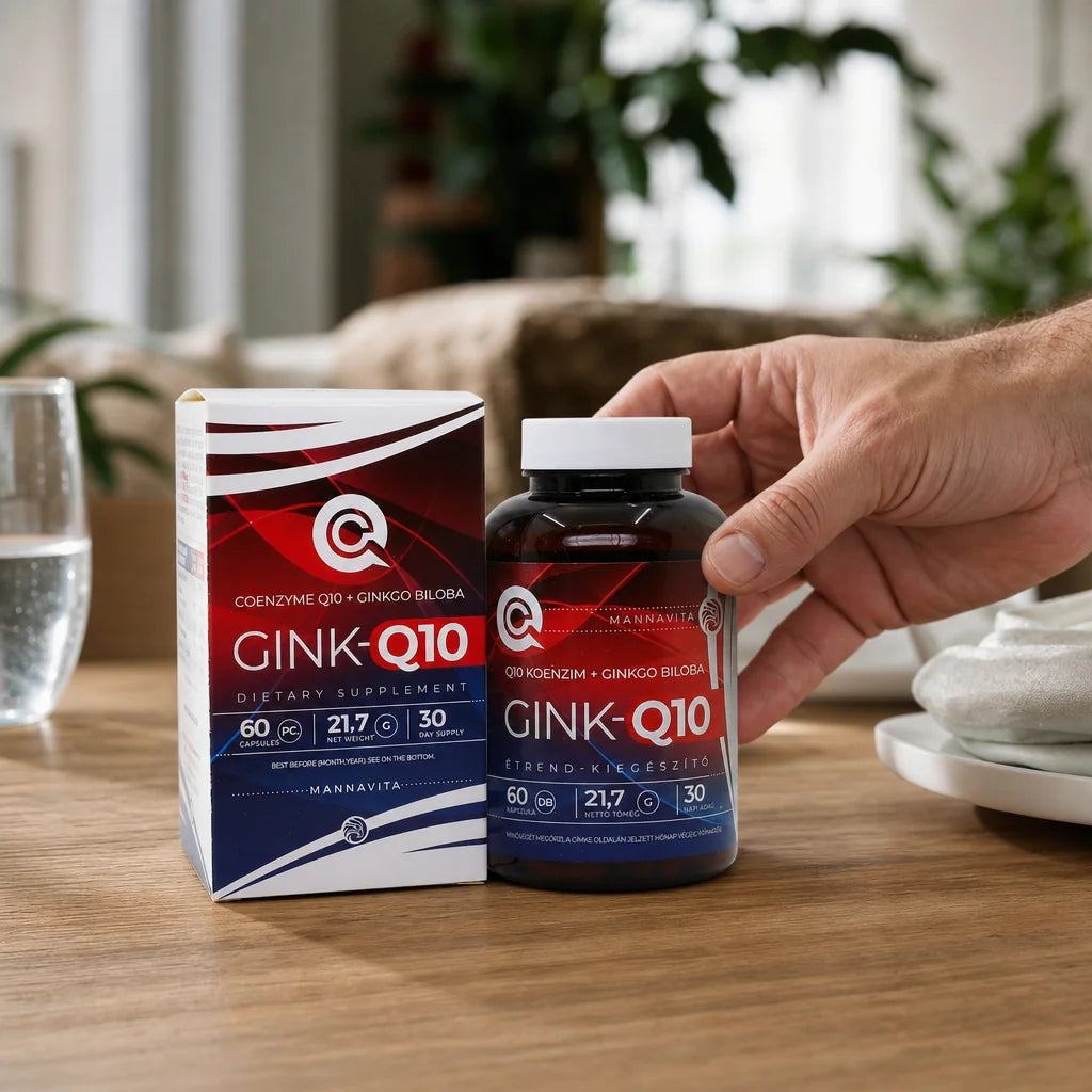 GINK-Q10 • Complejo de Coenzima Q10 + Ginkgo Biloba • 60 cápsulas