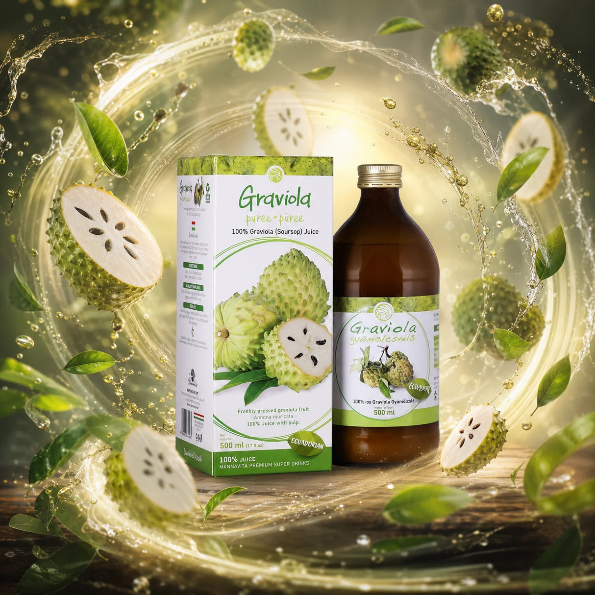 Mannavita • Purée puro 100% prensado de Graviola • 500 ml