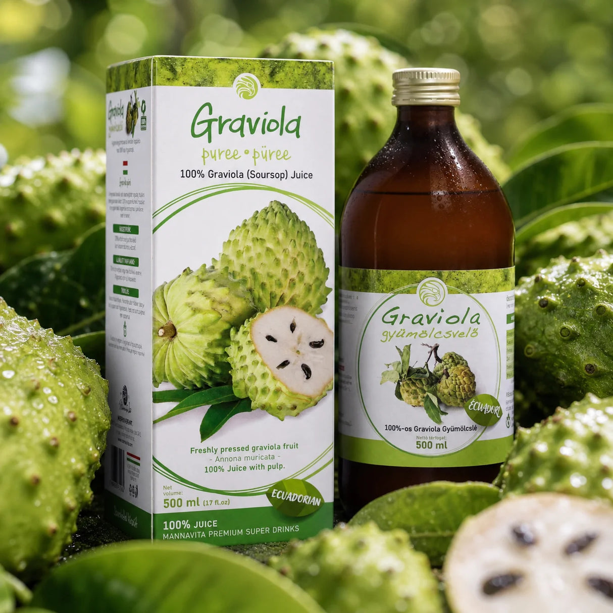 Mannavita • Purée puro 100% prensado de Graviola • 500 ml