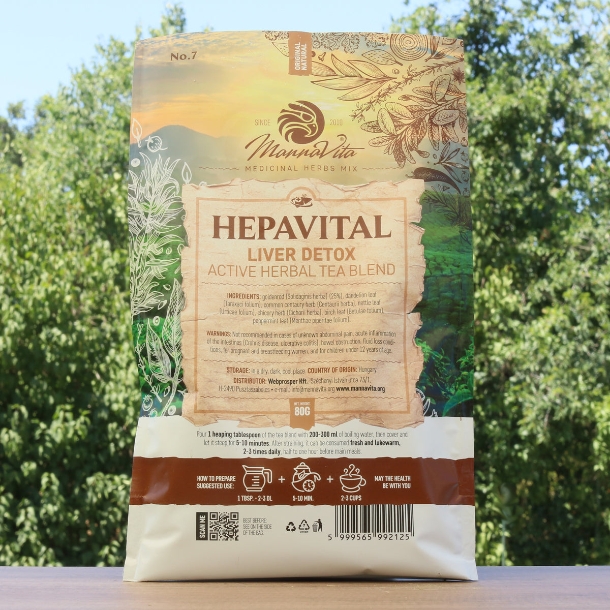 HEPAVITAL mezcla activa de té de hierbas para desintoxicación del hígado • 80g
