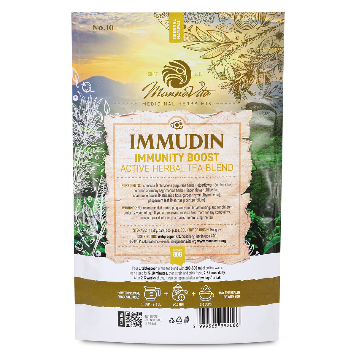 IMMUDIN Mezcla de té de hierbas activa para reforzar el sistema inmunitario • 80g