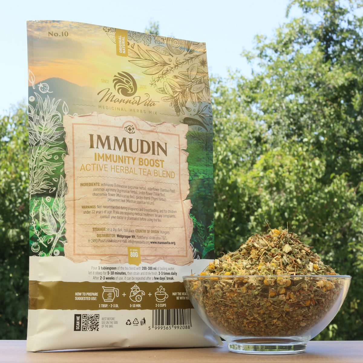 IMMUDIN Mezcla de té de hierbas activa para reforzar el sistema inmunitario • 80g