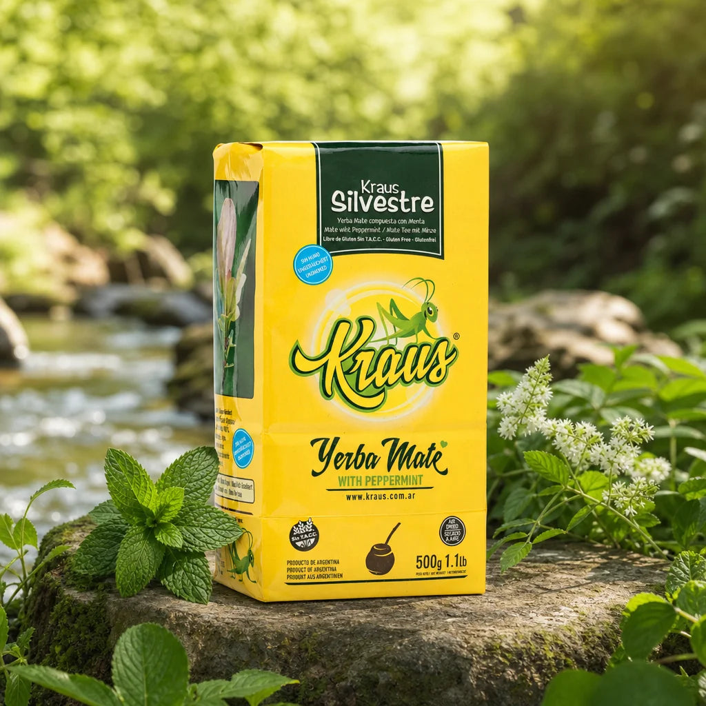Té de yerba mate Kraus • Silvestre, MENTA • 500 g