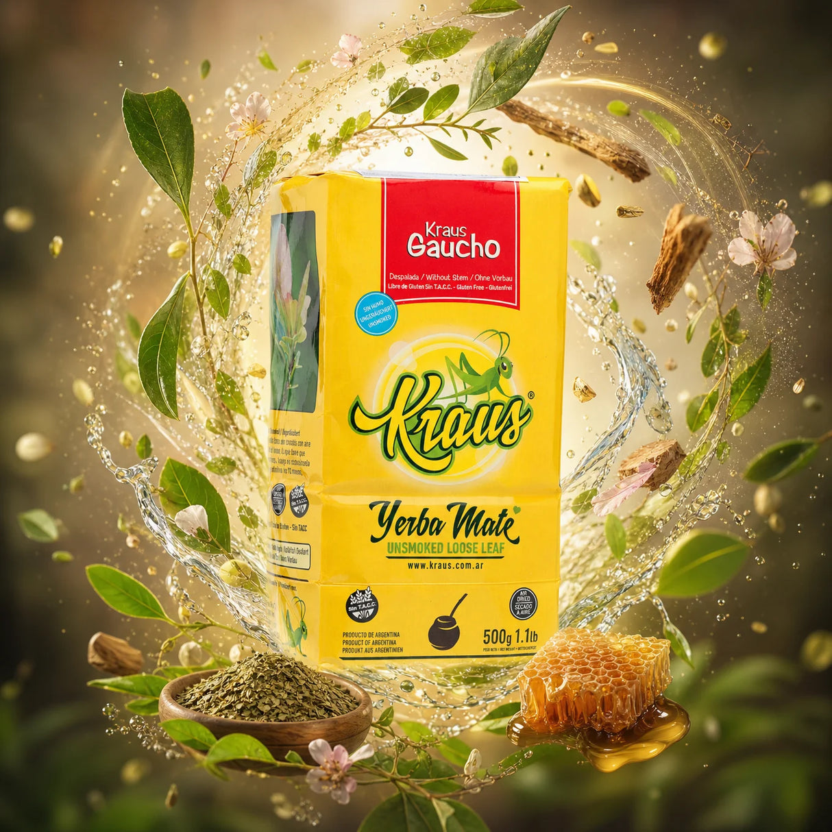 Té de yerba mate Kraus • Silvestre, MENTA • 500 g